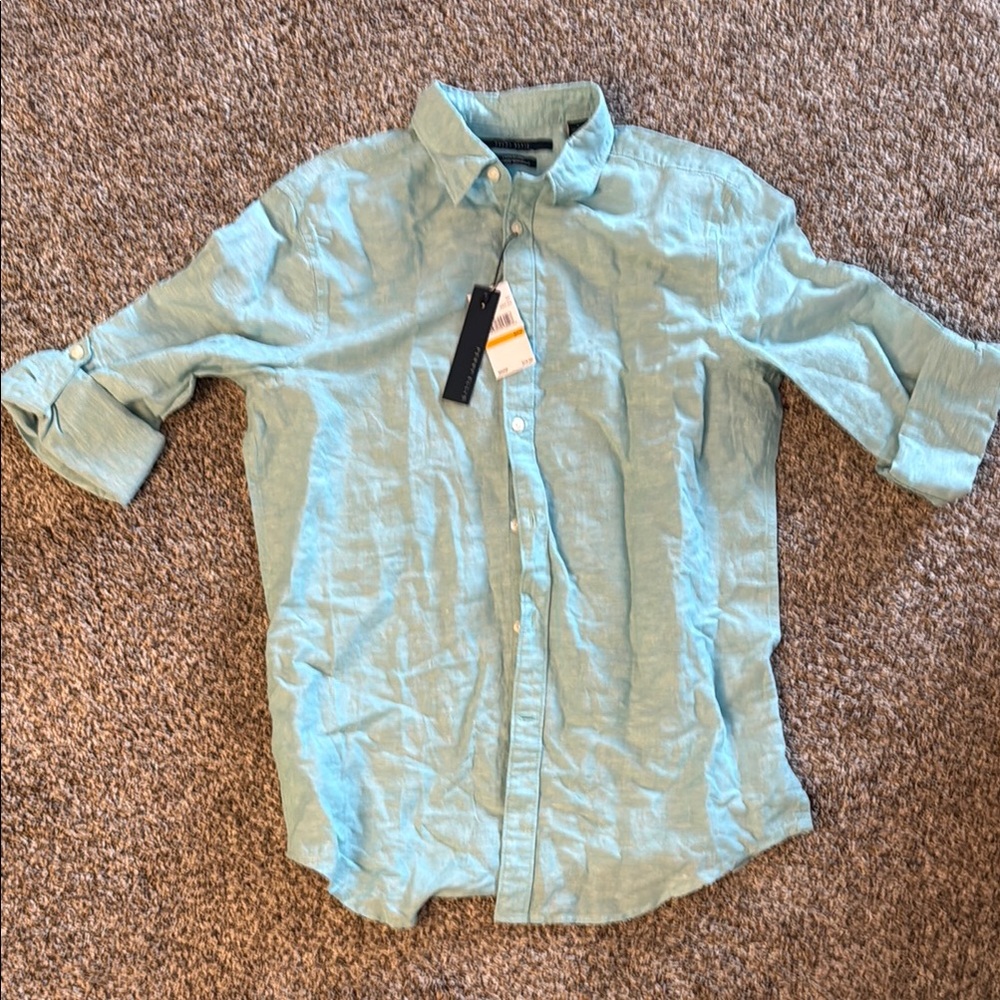 Men's Blue Button-Up Shirt